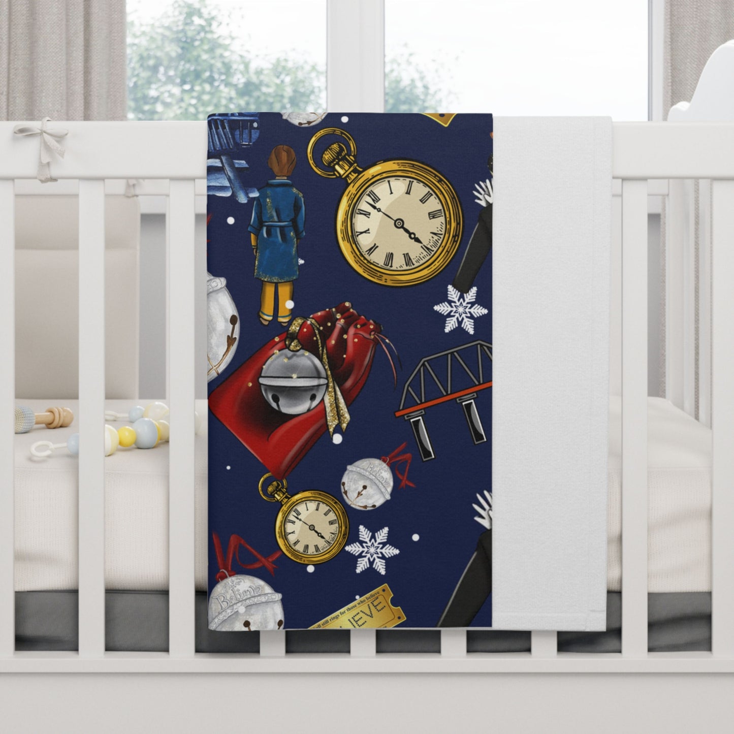 PRE-ORDER Baby Christmas Train Fleece Blanket