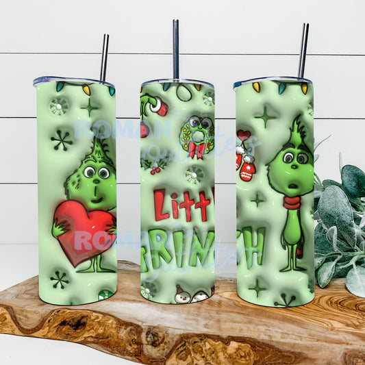 3D Xmas Baby Grinchy Tumbler