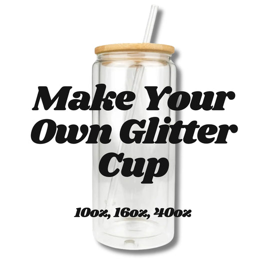 Snowglobe Glitter Cup Glass & Acrylic Tumbler - All Sizes