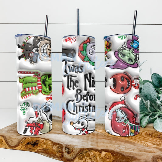 3D Nightmare Christmas Friends Tumbler