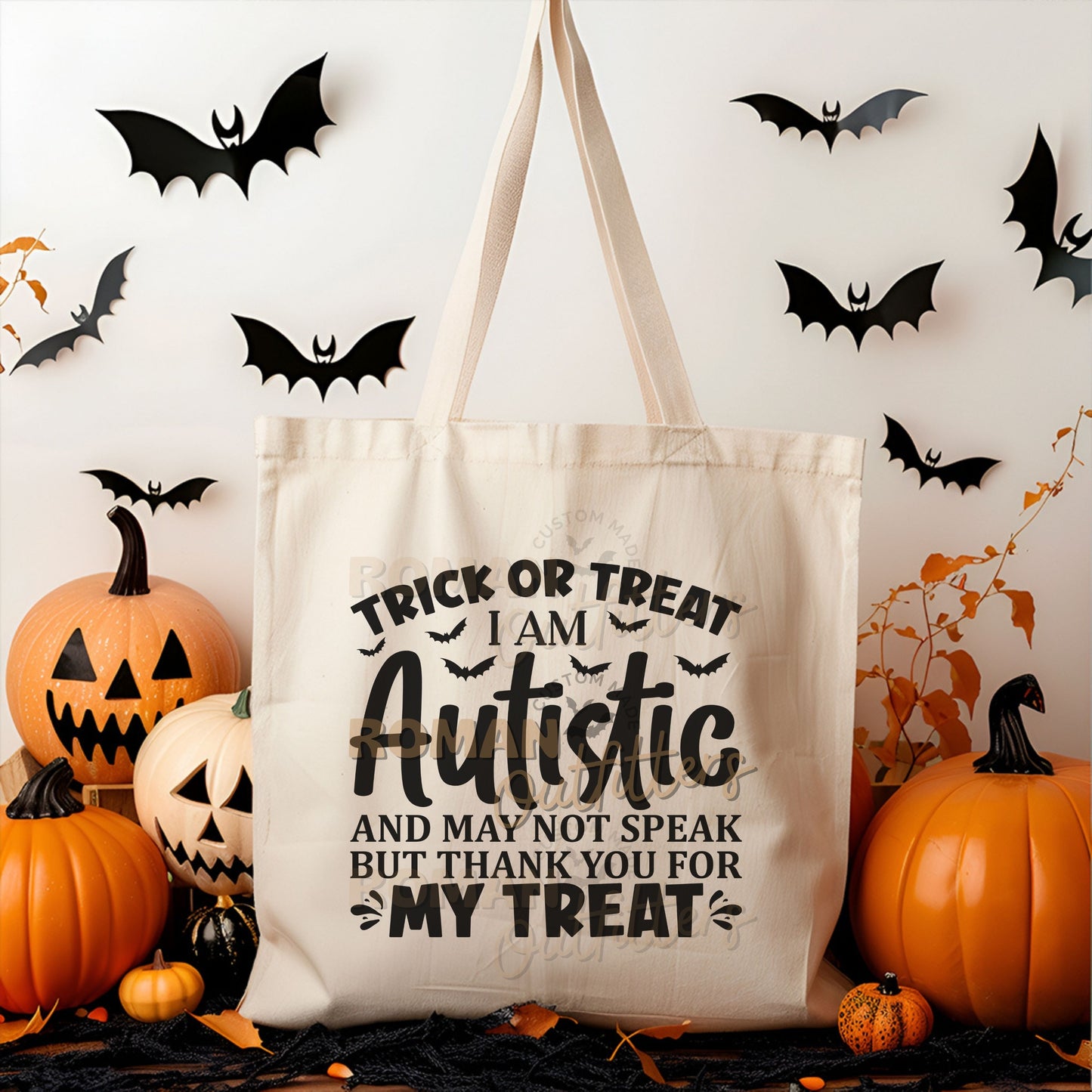 Trick or Treat Autistic Child Tote Bag