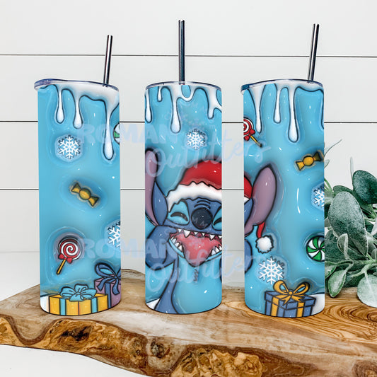 3D Silly Xmas Alien Tumbler