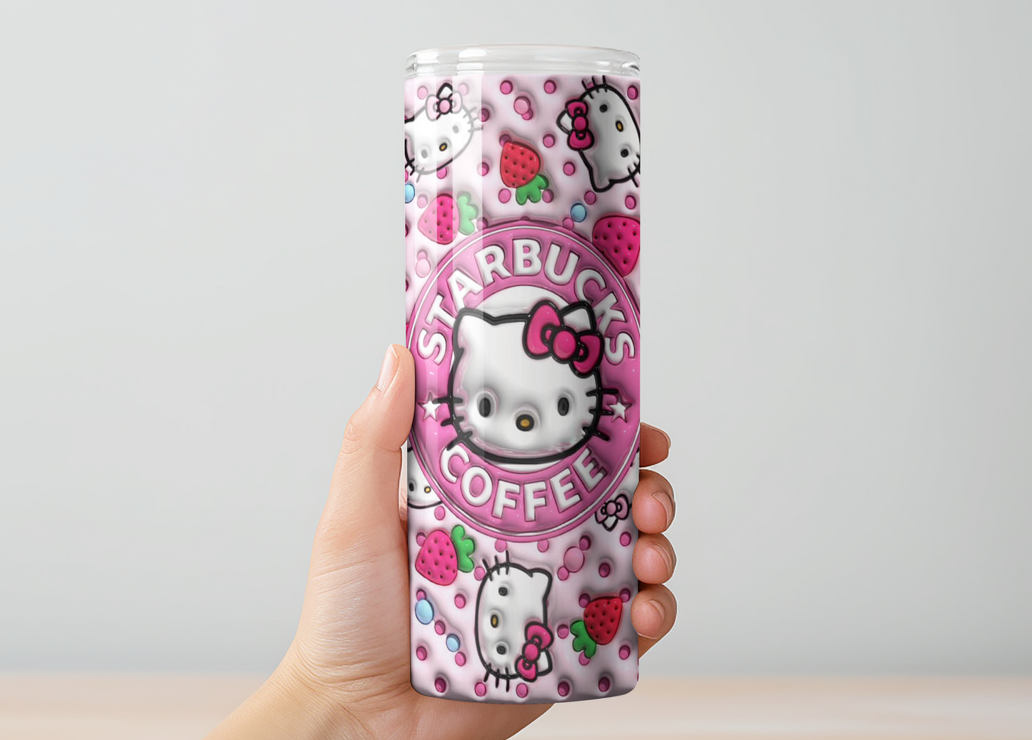 Pink Kitty Coffee Tumbler